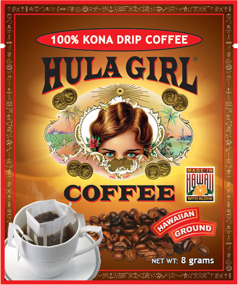 HULA GIRL KONA DRIP COFFEE - 100% Kona Coffee