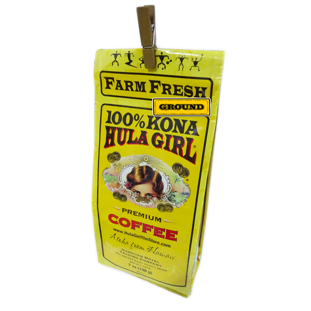 HULA GIRL 100% KONA COFFEE 7OZ (198GRAMS) - Kona Ground