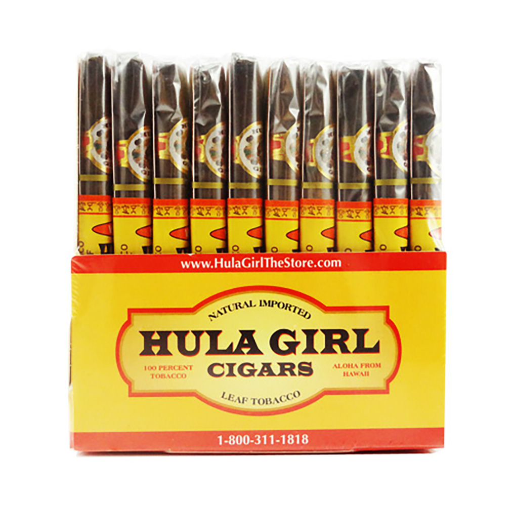 BOX OF 20 - 3 PACK HULA GIRL FLAVORED SMALL CIGARS - Vanilla Mac Nut 