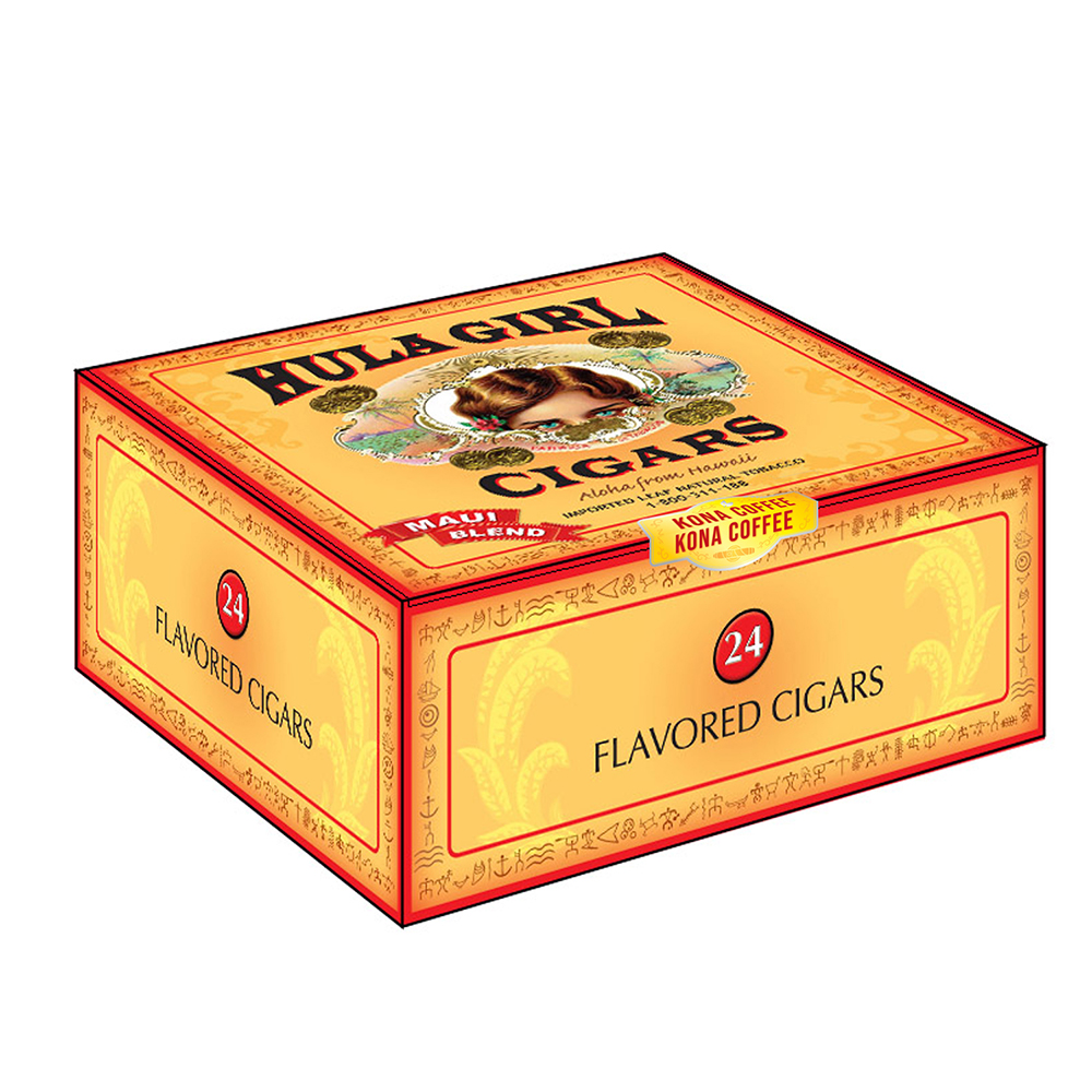 HULA GIRL FLAVORED CIGARS BOX OF 24 Kona Coffee 