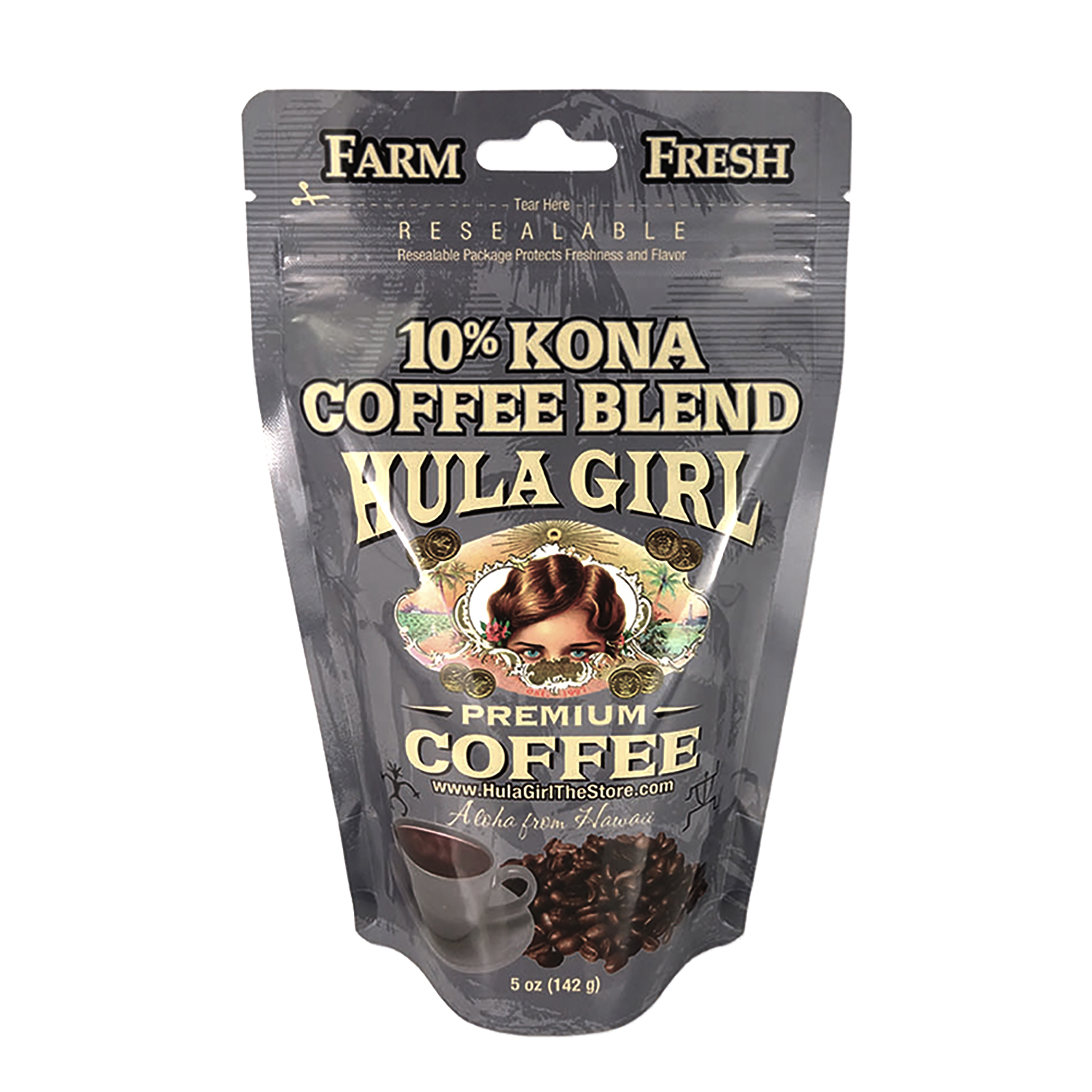 HULA GIRL 10% KONA BLENDS - 10% Kona 5oz