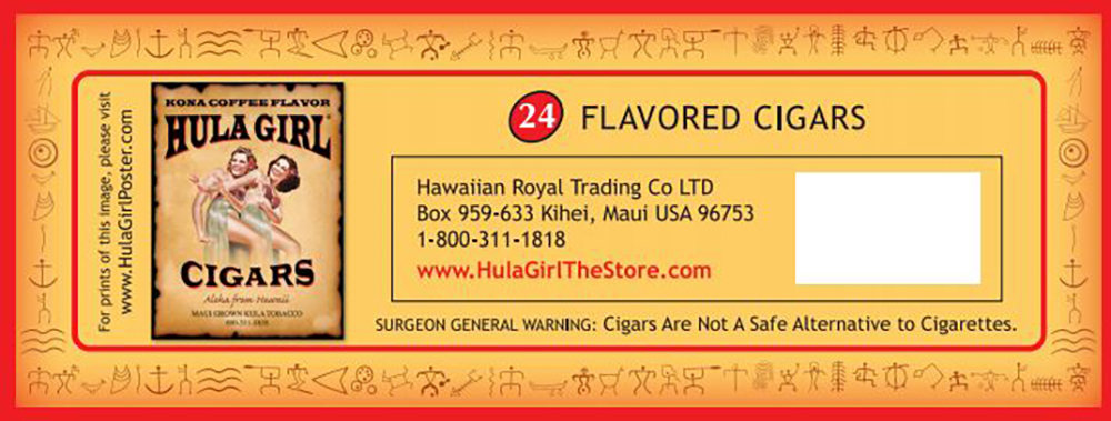 HULA GIRL FLAVORED CIGARS BOX OF 24 Kona Coffee 