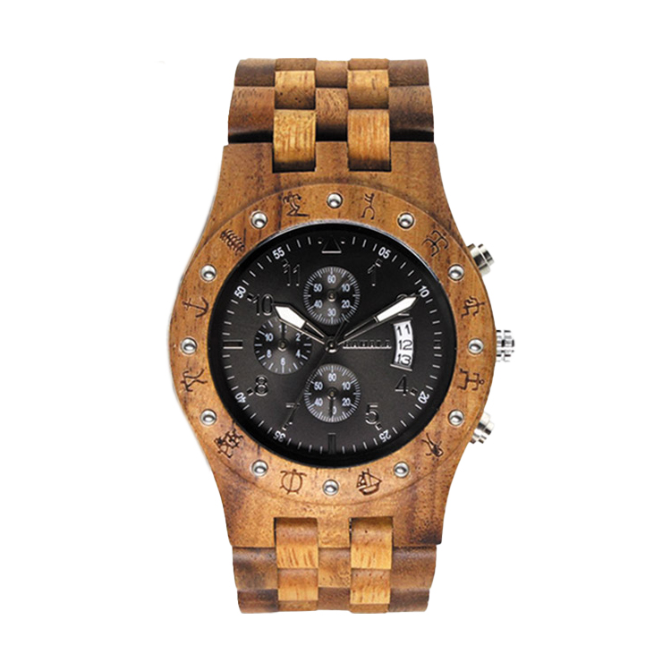 WOODEN WATCH MADE WITH ASIAN KOA WOOD AND MANGO WOOD # 11A-BF