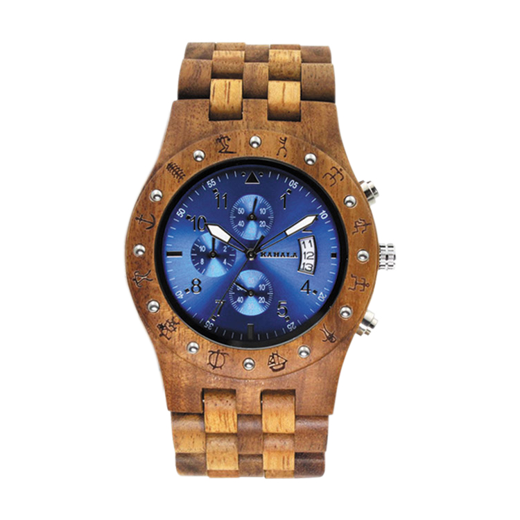 WOODEN WATCH MADE WITH ASIAN KOA WOOD AND ASIAN MANGO WOOD WATCH # 11A-BLF