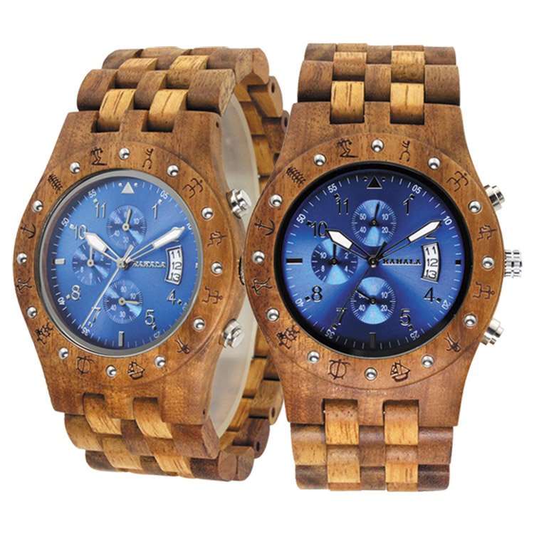 ASIAN KOA WOOD AND ASIAN MANGO WOOD WATCH #11A-BLF