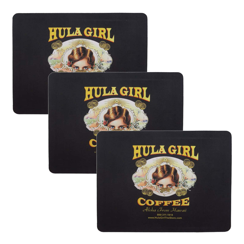 HULA GIRL COFFEE MOUSE PAD 3 FOR $10.00