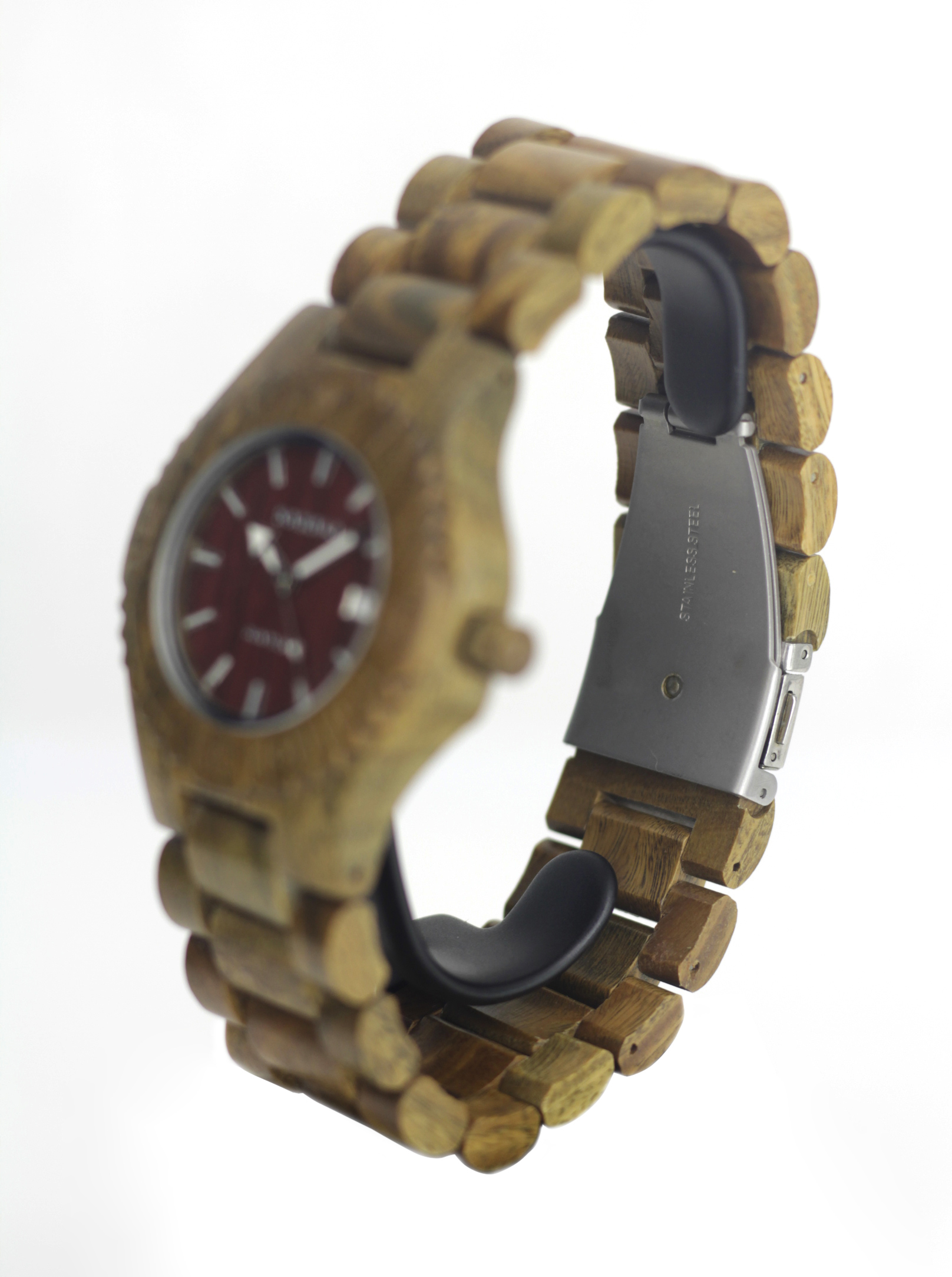 HANDMADE WOODEN WATCH MADE WITH RED SANDALWOOD - KAHALA #69T 