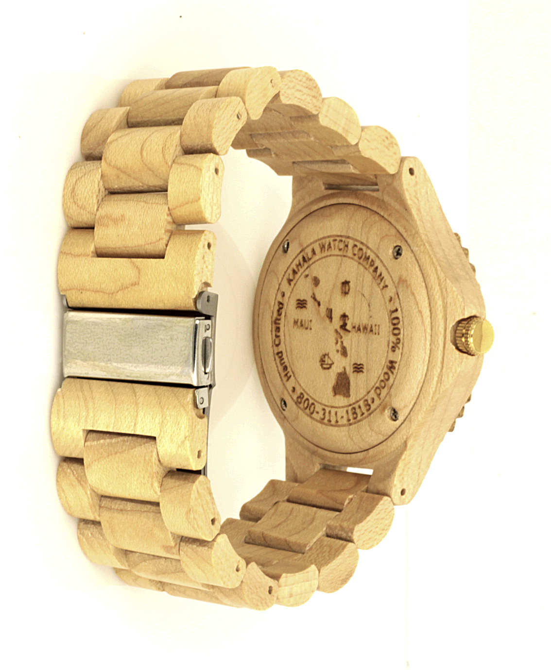 HANDMADE WOODEN WATCH MADE WITH MAPLE WOOD - KAHALA #71