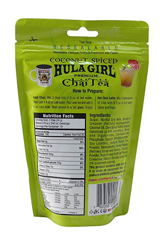 HULA GIRL COCONUT SPICED CHAI TEA 12OZ