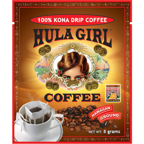 HULA GIRL KONA DRIP COFFEE - 100% Kona Coffee