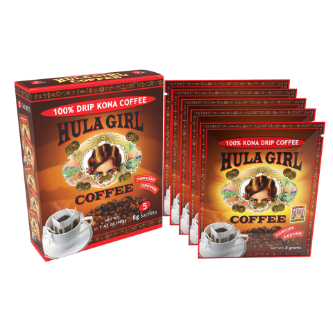 HULA GIRL KONA DRIP COFFEE - 100% Kona Coffee