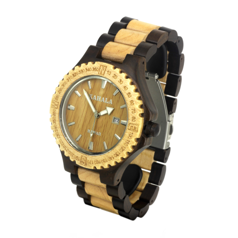 WOODEN WATCH MADE WITH MAPLE AND ACACIA KOA WOOD - KAHALA #72